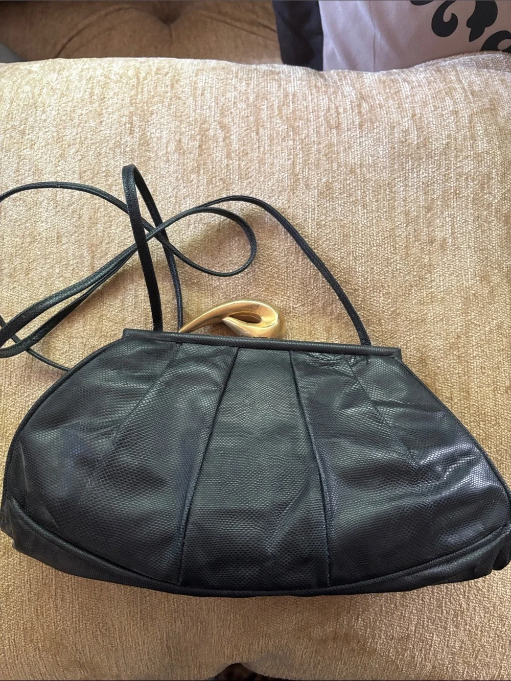 Black Leather Evening Bag